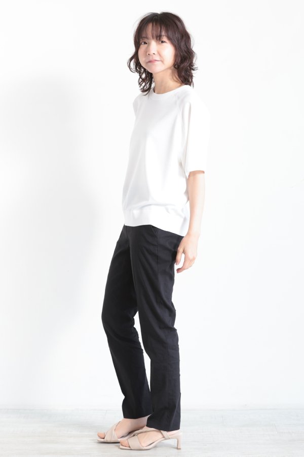 Theory(セオリー) COMPACT CREPE RAGLAN SLV PO WHITE - YAMAROKU