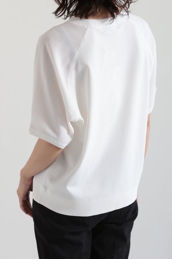 Theory(セオリー) COMPACT CREPE RAGLAN SLV PO WHITE - YAMAROKU