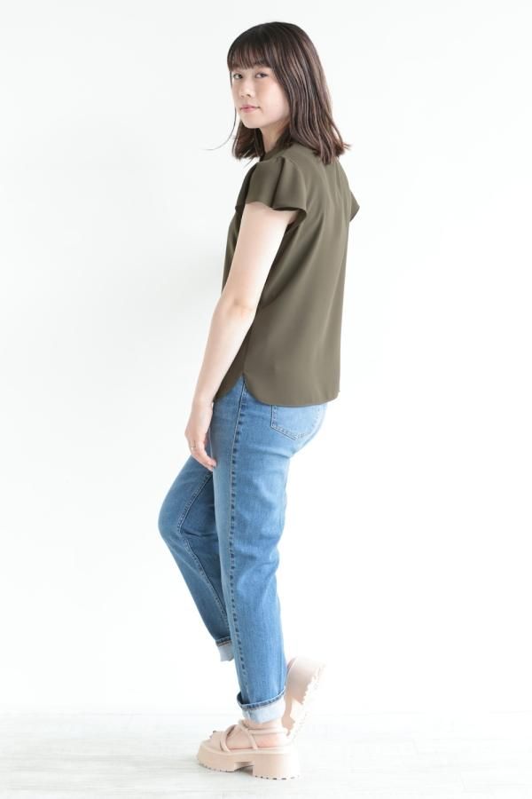 Theory(セオリー) PRIME GGT BD RUFFLE SLEEVE TP D.OLIVE