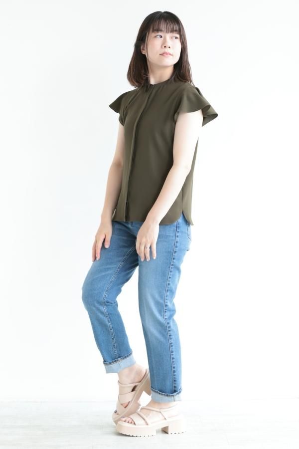 Theory(セオリー) PRIME GGT BD RUFFLE SLEEVE TP D.OLIVE