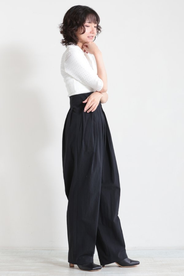 Mame Kurogouchi(マメ) Dry Touch Cotton High Waisted Trousers - YAMAROKU（ヤマロク）  オンラインストア