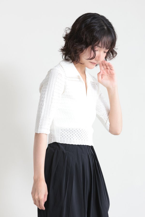 Mame Kurogouchi(マメ) Lace Knitted Top - YAMAROKU（ヤマロク 