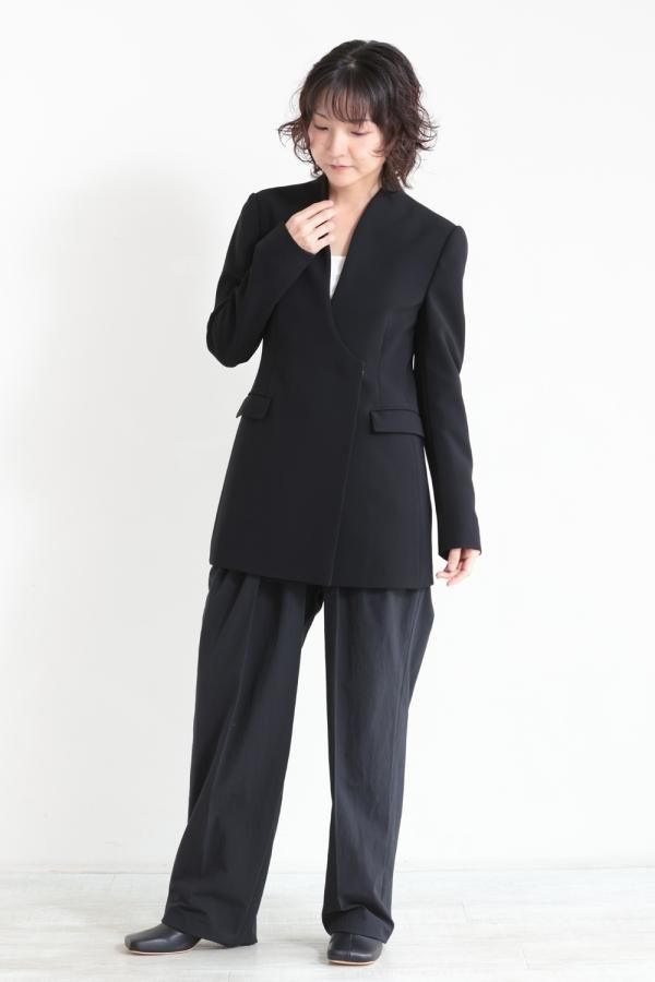 Mame Kurogouchi(マメ) Collarless Double Breasted Suit Jacket 