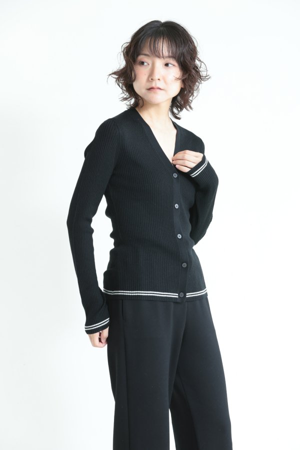 Theory(セオリー) REGAL WOOL CARDI W TIPPING BLACK