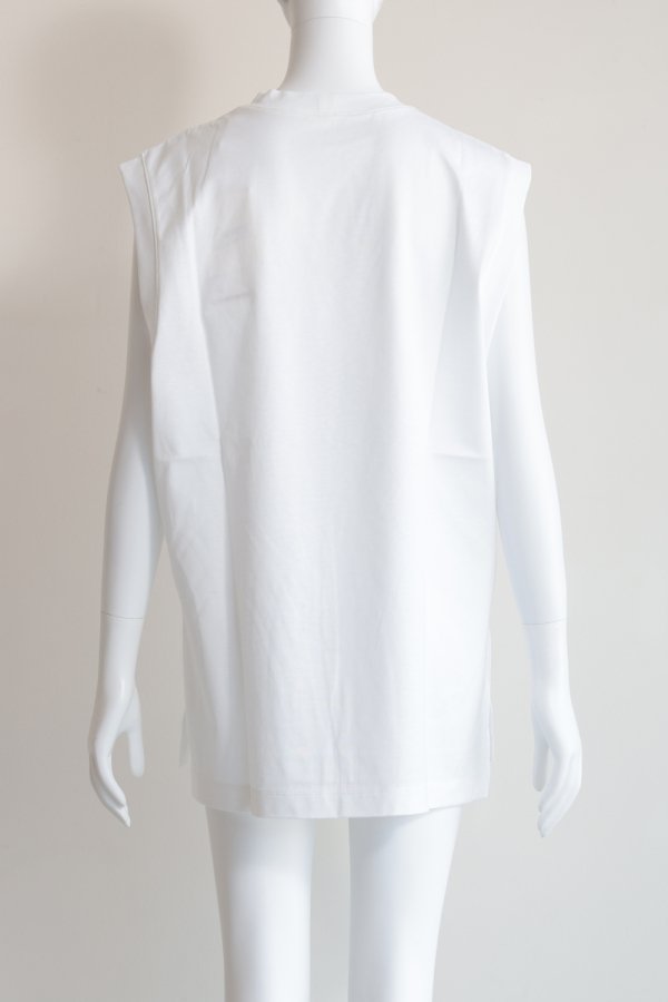 Mame Kurogouchi(マメ) Suvin Cotton Jersey Embroidery Top WHITE