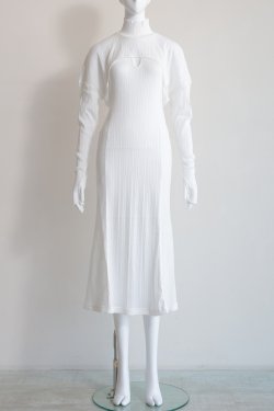 Mame Kurogouchi(マメ) Random Ribbed Organic Cotton 2way Dress  WHITE 