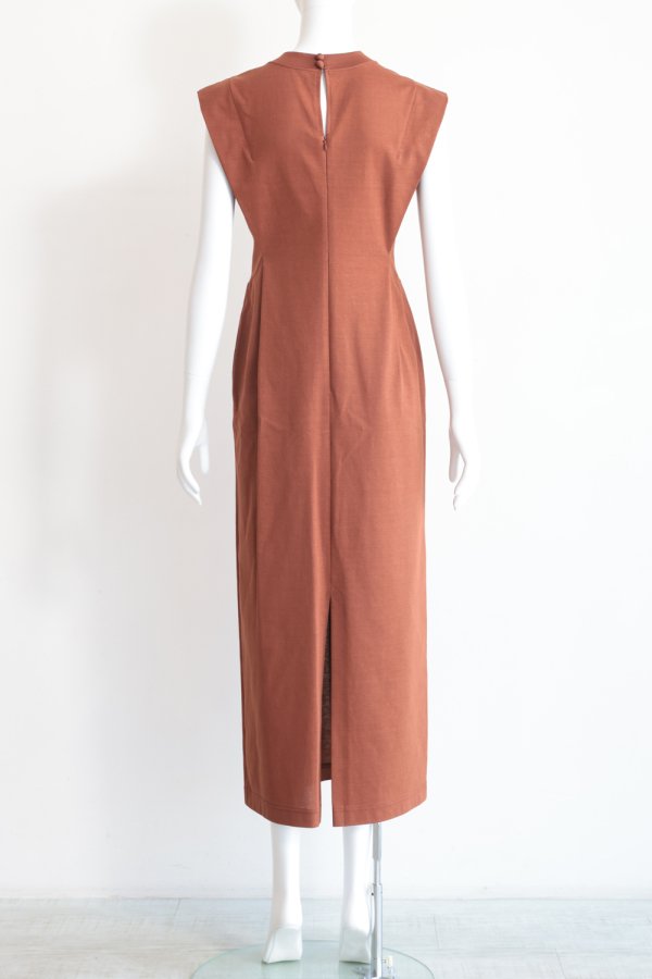 Mame Kurogouchi(マメ) Cotton Jersey Sleeveless Dress BROWN