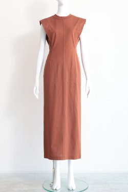 Mame Kurogouchi(マメ) Cotton Jersey Sleeveless Dress  BROWN