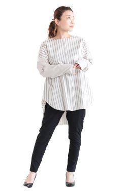 SIWALY fluid(シワリーフルイド) Pull-over Shirt  stripe off