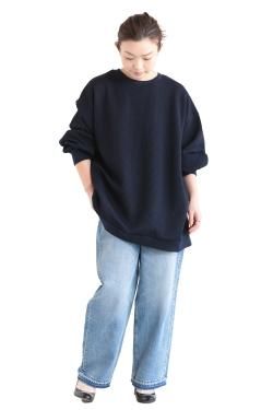 SIWALY fluid(꡼ե륤) UNISEXBack Button Wide Pull-over  navy