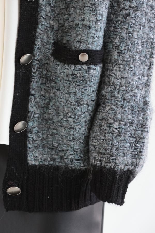 Ritto(リット) ミックスニットカーディガン ICE GREY - YAMAROKU