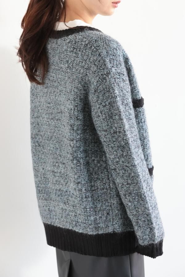 Ritto(リット) ミックスニットカーディガン ICE GREY - YAMAROKU