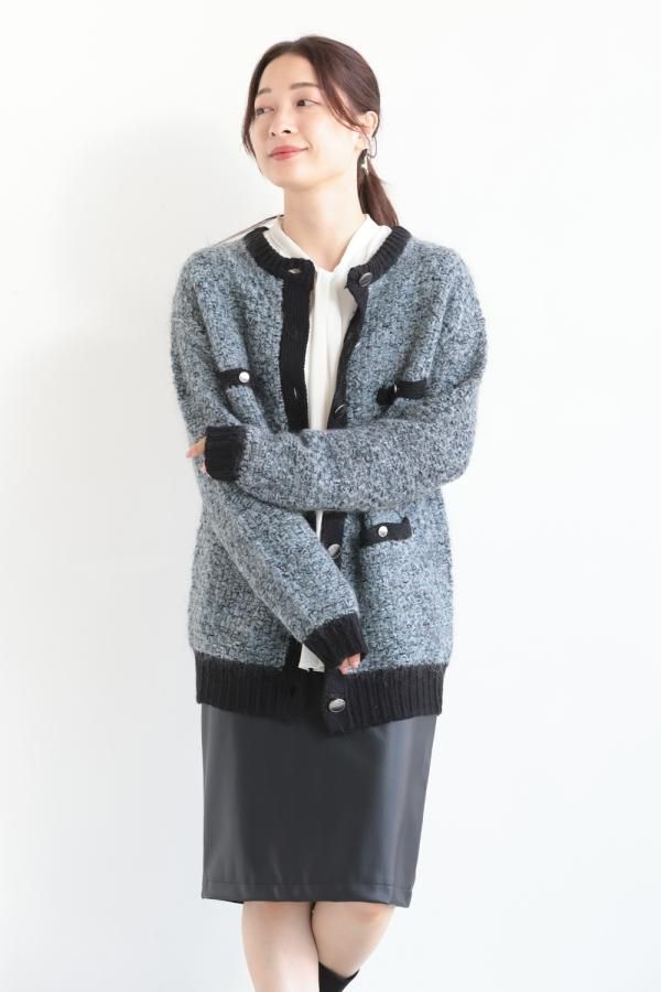 【RITTO /リット】別注 ミックスニット カーディガン Ritto(リット) ミックスニットカーディガン ICE GREY - YAMAROKU
