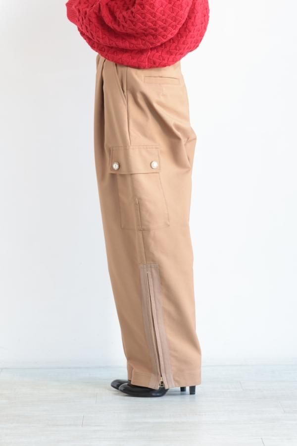 MUVEIL(ミュベール) サイドジップカーゴパンツ camel - YAMAROKU