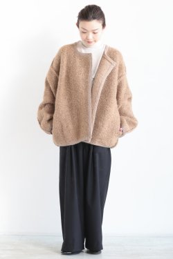 unfil(アンフィル) mohair&shetland wool jumbo loop knit jacket  light camel