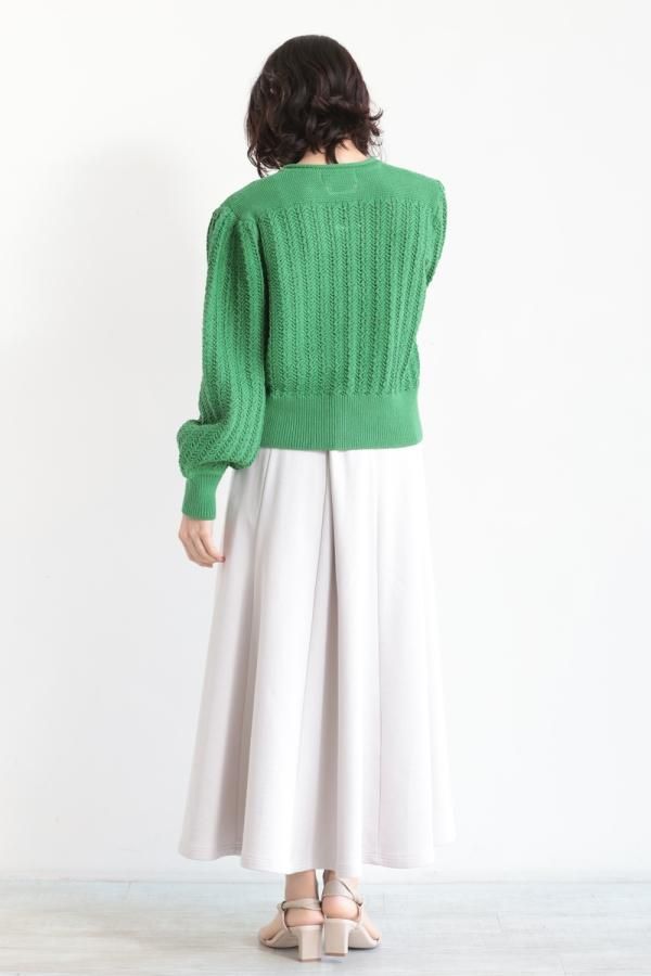 MUVEIL(ミュベール) 押し花ボタンカーディガン green - YAMAROKU