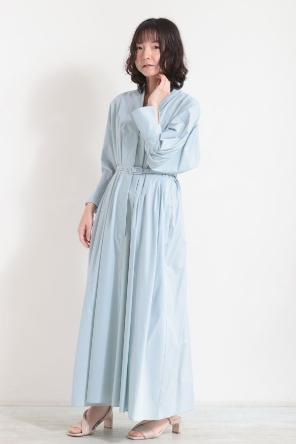 Mame Kurogouchi(マメ) Cotton Chambray Tucked Shirt Dress - YAMAROKU（ヤマロク）  オンラインストア