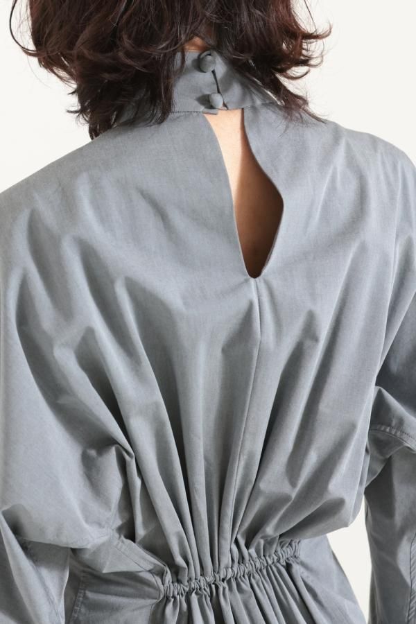 マメCotton Chambray High Neck Blouse GREY Mame Kurogouchi(マメ) Cotton Chambray High Neck Blouse GREY