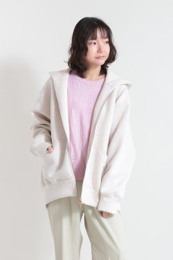 unfil(アンフィル) double faced jersey oversized zip parka 