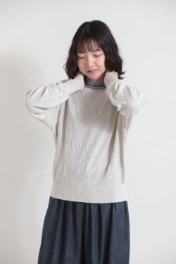 unfil(ե) cotton & cashmere links pattern-knit sweater  light gray
