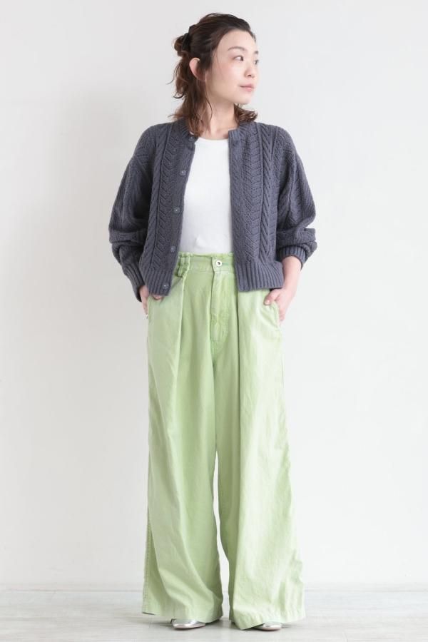 unfil(アンフィル) egyptian cotton ox bleach-out wide leg pants