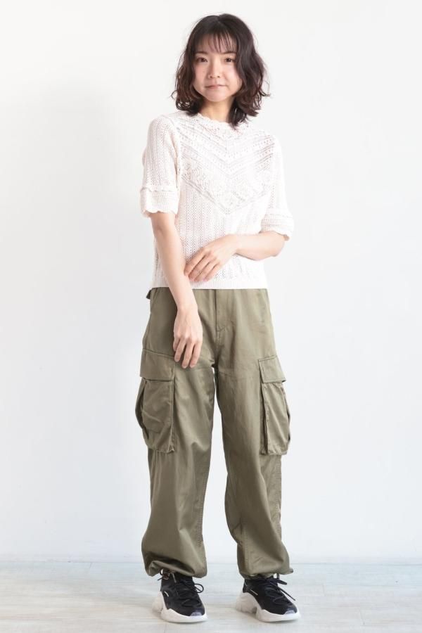 極美品⭐︎ MACPHEE レーシーニット ハーフスリーブプルオーバー MACPHEE(マカフィ) レーシーニット ハーフスリーブプルオーバー