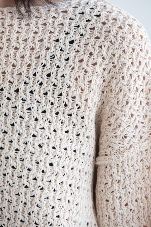 unfil(アンフィル) double honeycomb mesh sweater - YAMAROKU unfil(アンフィル) double honeycomb mesh sweater - YAMAROKU