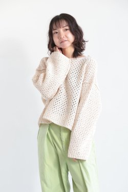 unfil(アンフィル) double honeycomb mesh sweater 