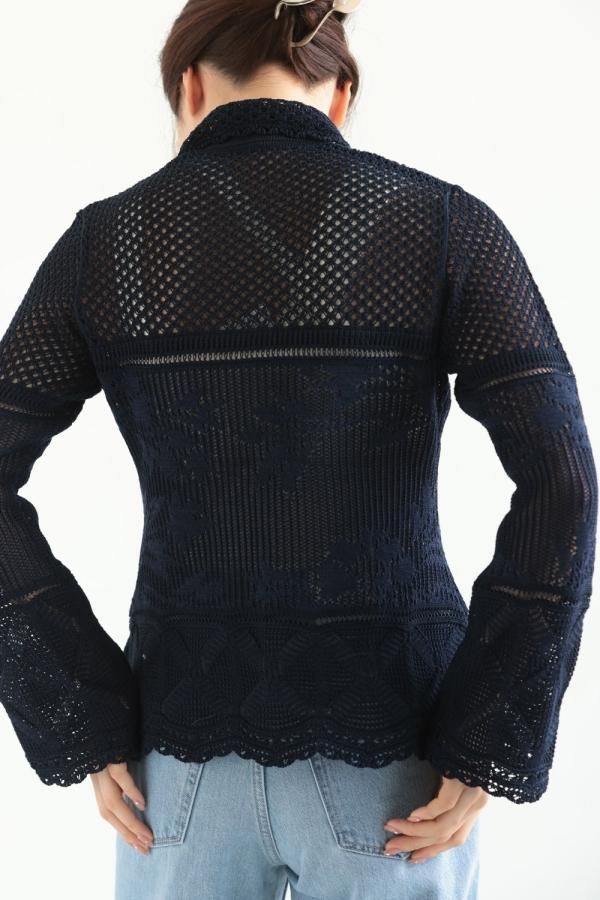 Mame Kurogouchi(マメ) Cotton Lace Knitted Cardigan