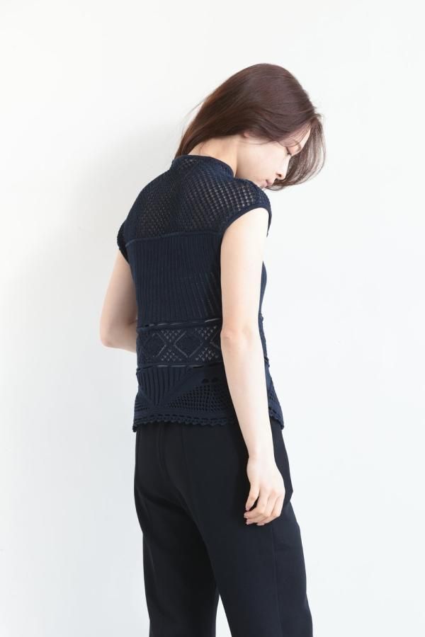 【週末セール】Mame Kurogouchi♡Cotton Lace tops Mame Kurogouchi(マメ) Cotton Lace Sleeveless Knitted Top