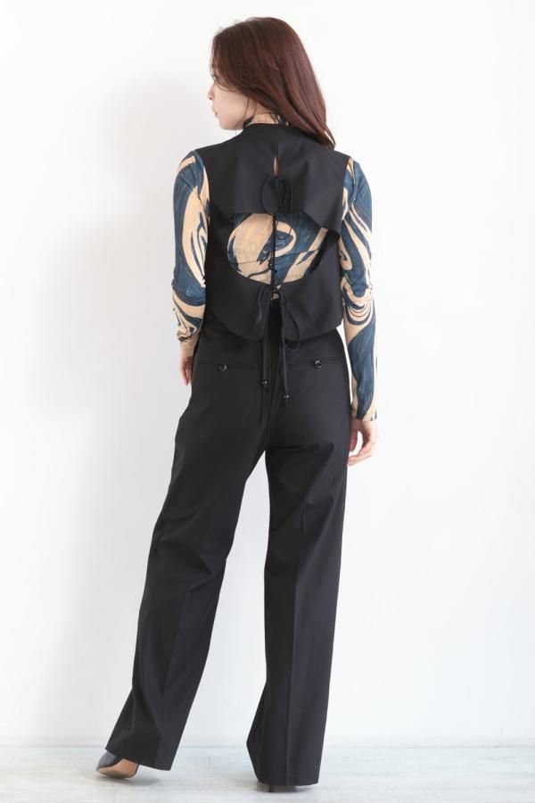 Mame Kurogouchi(マメ) Back String Cotton Flare Trousers