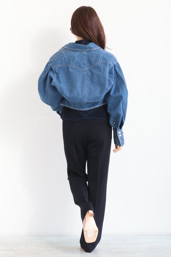 Mame Kurogouchi(マメ) Floral Embossed Short Denim Jacket 