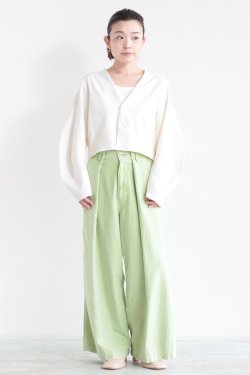 unfil(ե) stretch organic cotton cropped cardigan  off white
