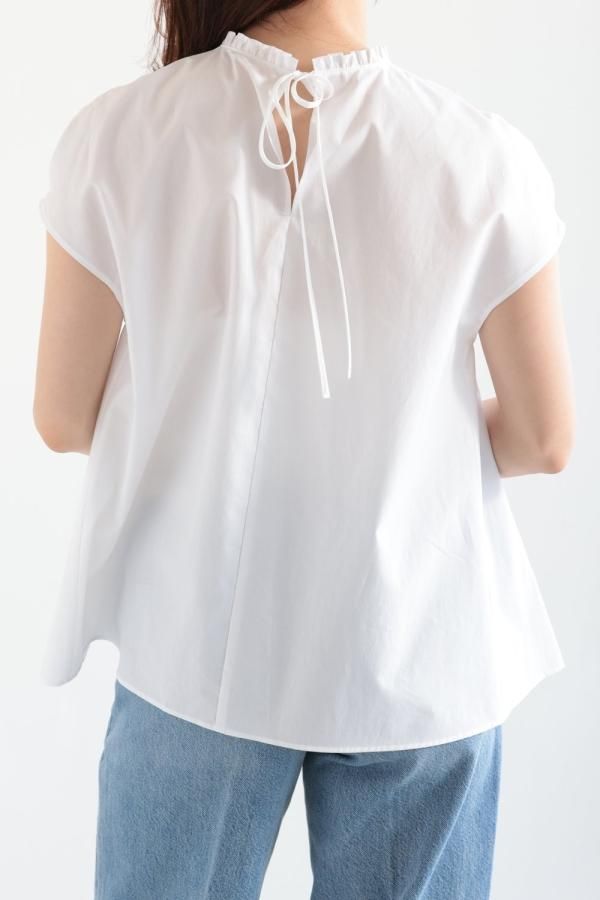 極美品　ボールジィ　プロセスドコットン Aラインブラウス　ホワイト Ballsey(ボールジィ) プロセスドコットン Aラインブラウス