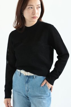 Theory(꡼) WOOSTER CREPE KNIT POINTELLE PO  BLACK