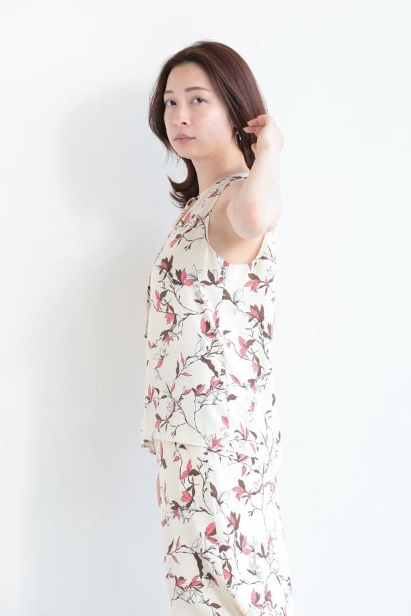 Theory(セオリー) FLUID FLOWER SL TIE NK BLOUSE - YAMAROKU