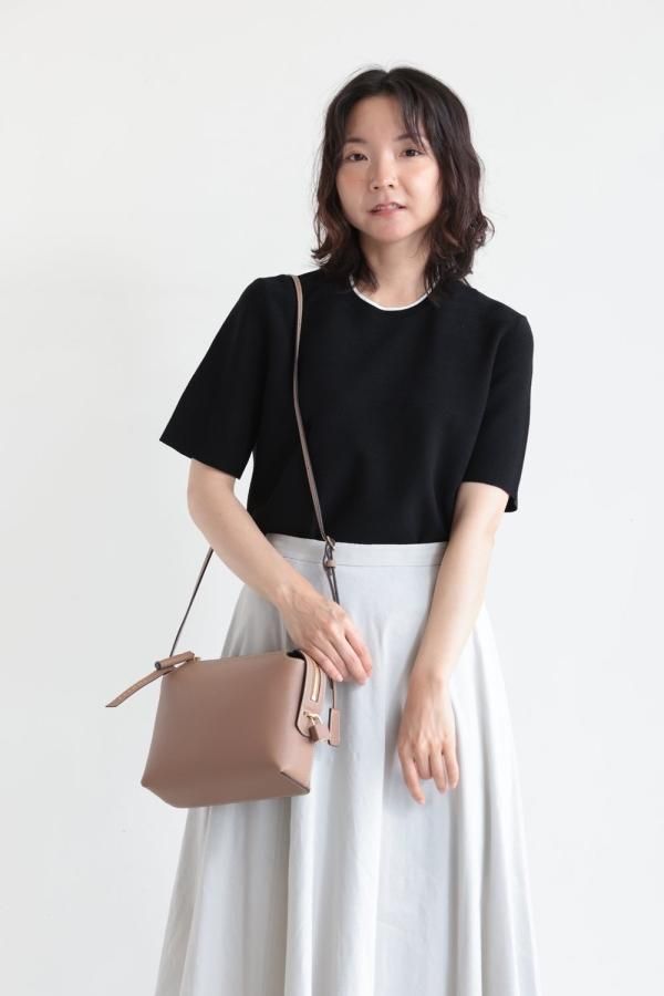 Theory(セオリー) WOOSTER CREPE KNIT LINKS LINKS TEE BLACK