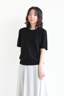 Theory(꡼) WOOSTER CREPE KNIT LINKS LINKS TEE  BLACK