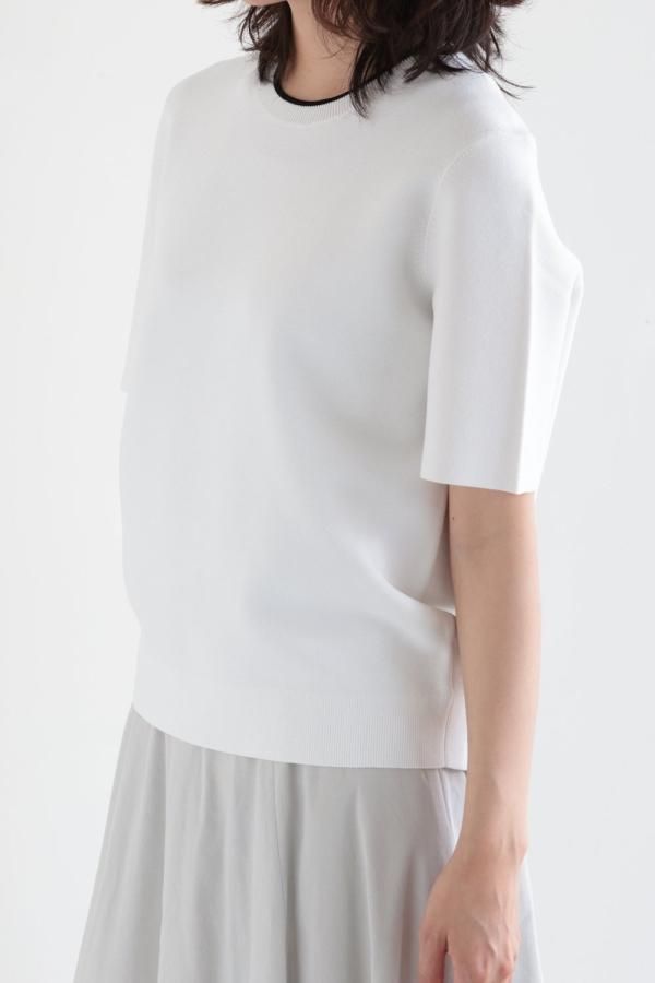 Theory(セオリー) WOOSTER CREPE KNIT LINKS LINKS TEE WHITE