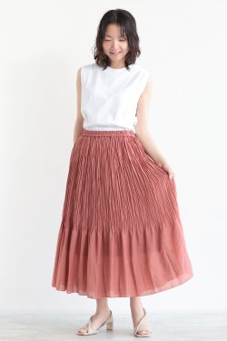 <img class='new_mark_img1' src='https://img.shop-pro.jp/img/new/icons20.gif' style='border:none;display:inline;margin:0px;padding:0px;width:auto;' />ADAWAS(凉) NATURAL PLEATED SKIRT  BRICK