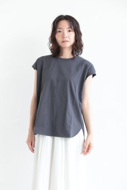 SIWALY fluid(꡼ե륤) French Sleeve T-shirt  charcoalgray
