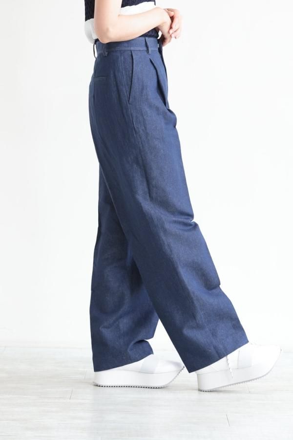 MACPHEE(マカフィ) リアクティブデニム タックテーパードパンツ