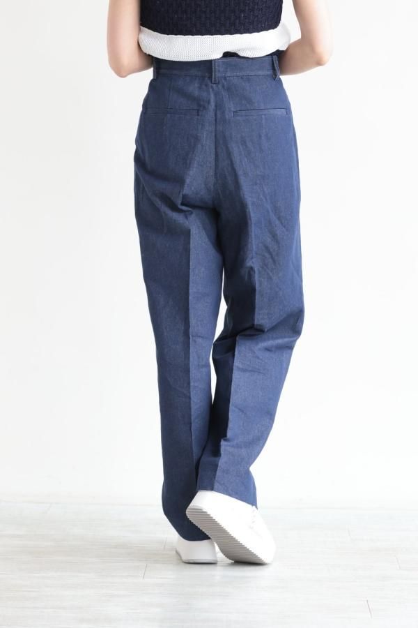 MACPHEE(マカフィ) リアクティブデニム タックテーパードパンツ