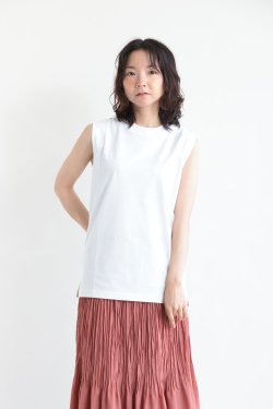 unfil(ե) organic cotton jersey sleeveless Tee  white