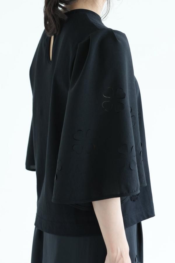 MUVEIL(ミュベール) フラワーカットTシャツ black - YAMAROKU