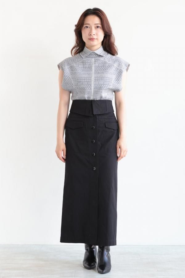 Mame Kurogouchi(マメ) Organic Cotton Twill Fold-Over Waisted