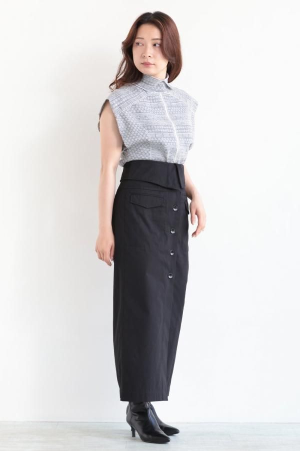 【難あり】mame kurogouchi silk cotton skirt mame kurogouchi(マメクロゴウチ) 【Cording Embroidery Detail