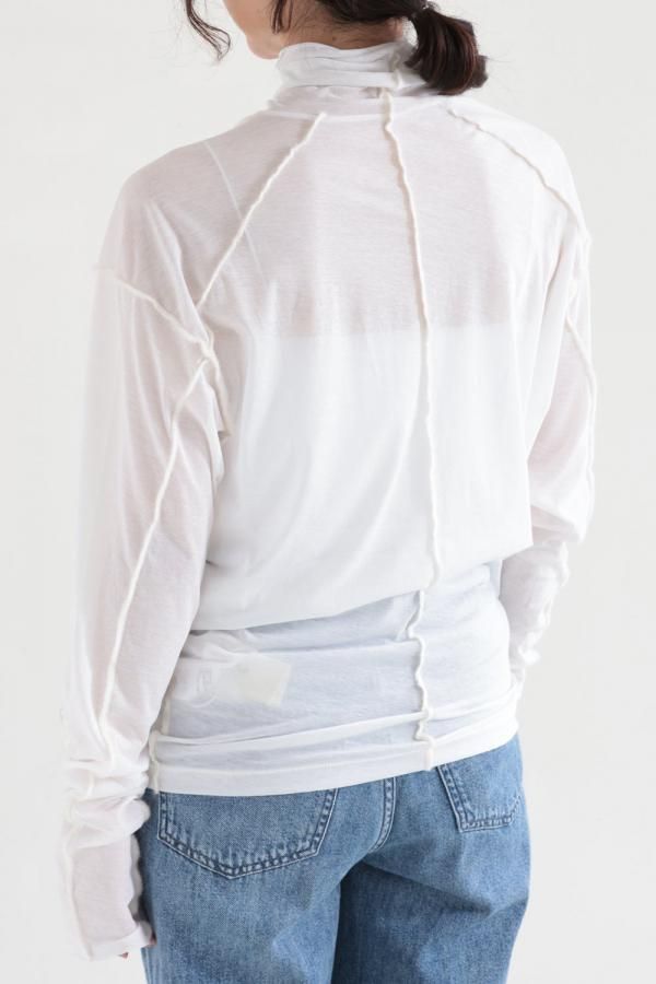 unfil(アンフィル) twisted cotton sheer jersey turtle with