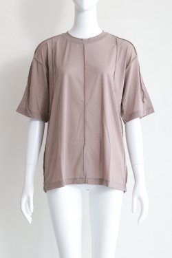 unfil(ե) twisted cotton sheer jersey Tee with mohair-stitch  taupe
