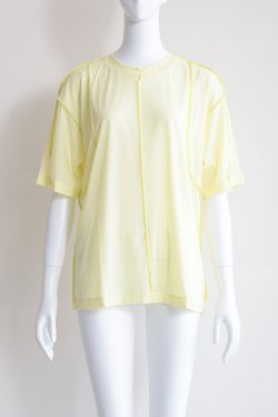 unfil(ե) twisted cotton sheer jersey Tee with mohair-stitch  lemon
